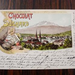CPA Chocolat Suchard Souvenir Luzern cartes postale