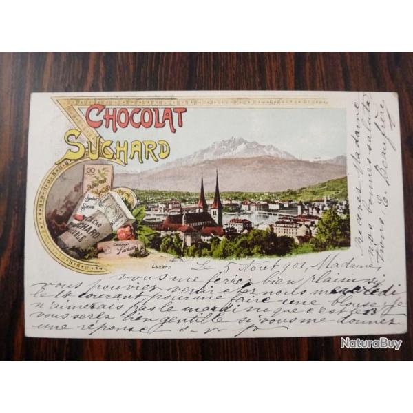 CPA Chocolat Suchard Souvenir Luzern cartes postale