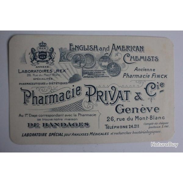 CPA Pharmacie Privat et cie Gen�ve laboratoire Suisse