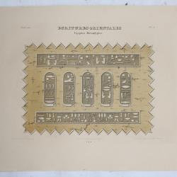 Gravure Écritures orientales Égyptien Jean Midolle Strasbourg 1836
