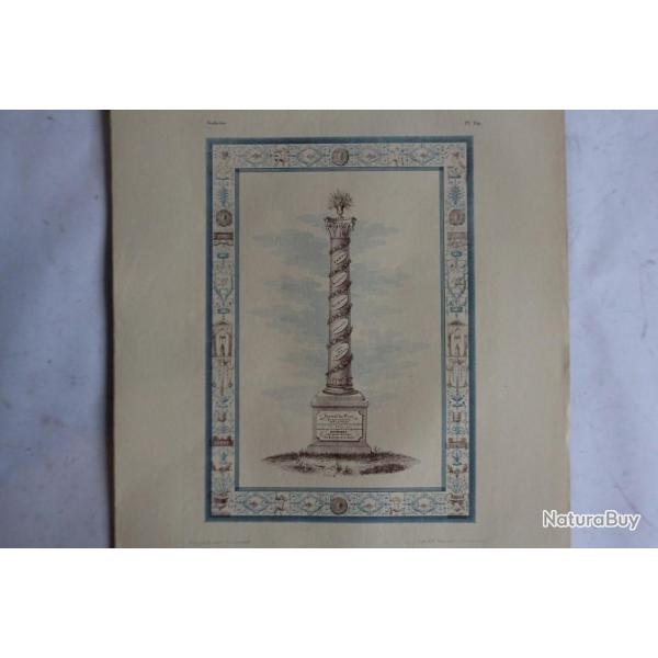 Gravure Monument Jean Midolle E. Simond Strasbourg 1836