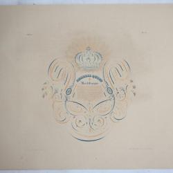 Gravure Roi d'Espagne Jean Midolle E. Simond Strasbourg 1836