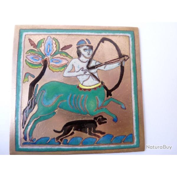 Peinture �maill� sur cuivre Centaure