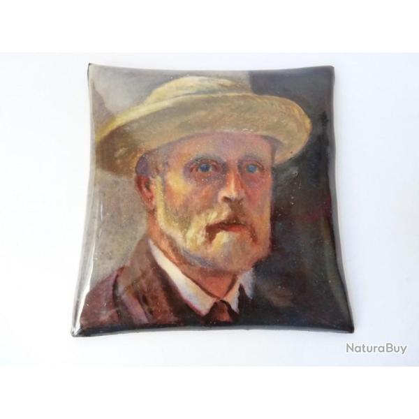 Peinture �maill� sur cuivre Portrait Barth�l�my Menn 1934