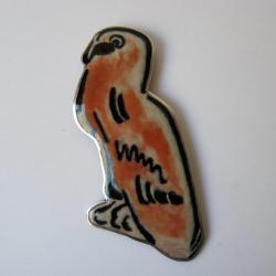 Bijoux broche  Rapace  argent émaillé Art deco