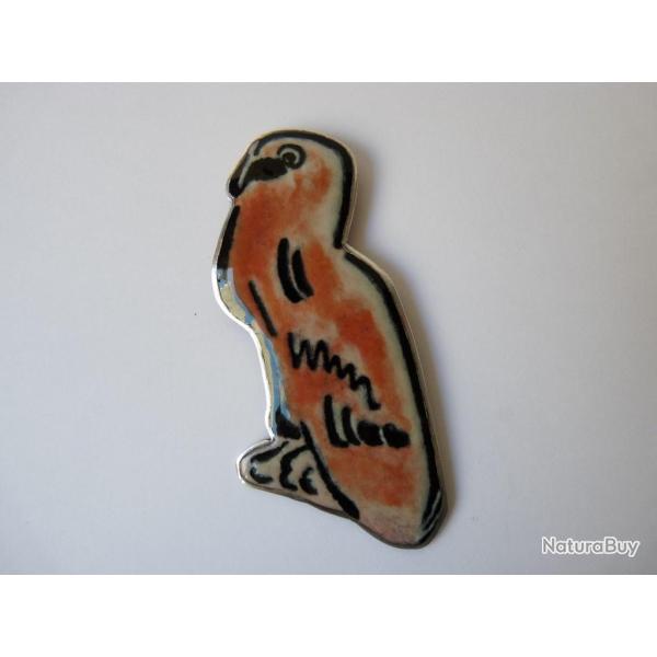 Bijoux broche  Rapace  argent �maill� Art deco