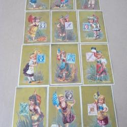 Chromos ( 12 ) Timbres du Monde