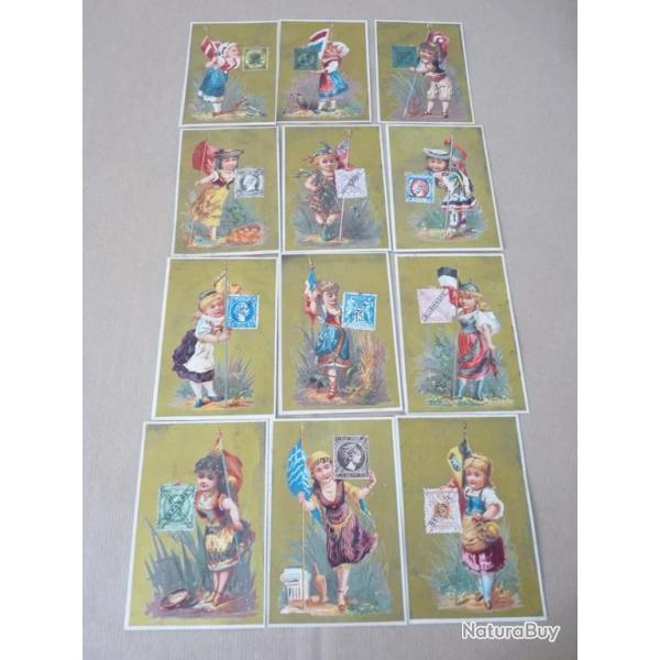 Chromos ( 12 ) Timbres du Monde