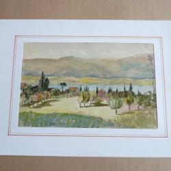 Aquarelle Bord du lac Léman