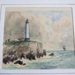 Aquarelle Bord du mer Phare