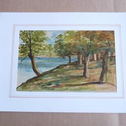 Aquarelle Bord de l'eau