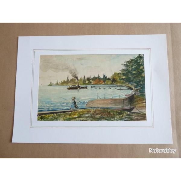 Aquarelle Bord du Lac