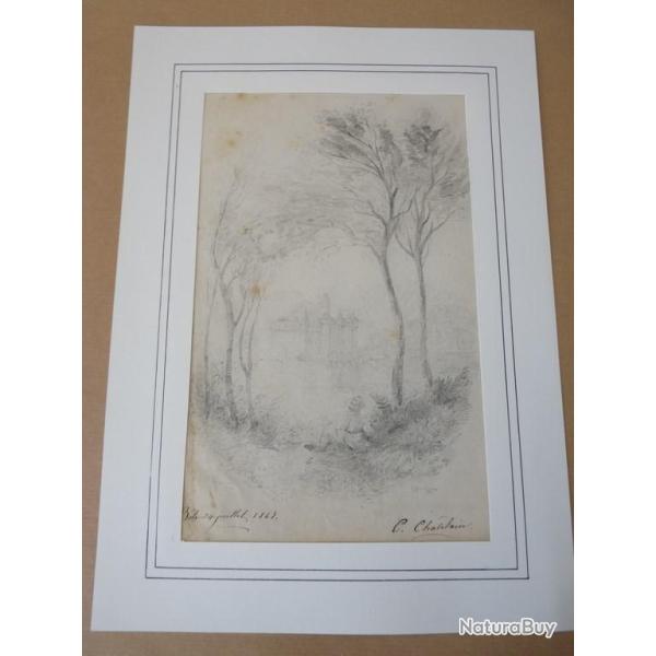 Dessin au crayon C. Chatelain 1864