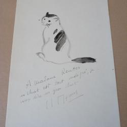 Dessin à l'encre  Chat  Jean-Jacques Mennet