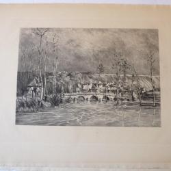 Gravure originale Pont
