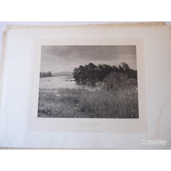 Gravure originale Le Froid Octobre Millais