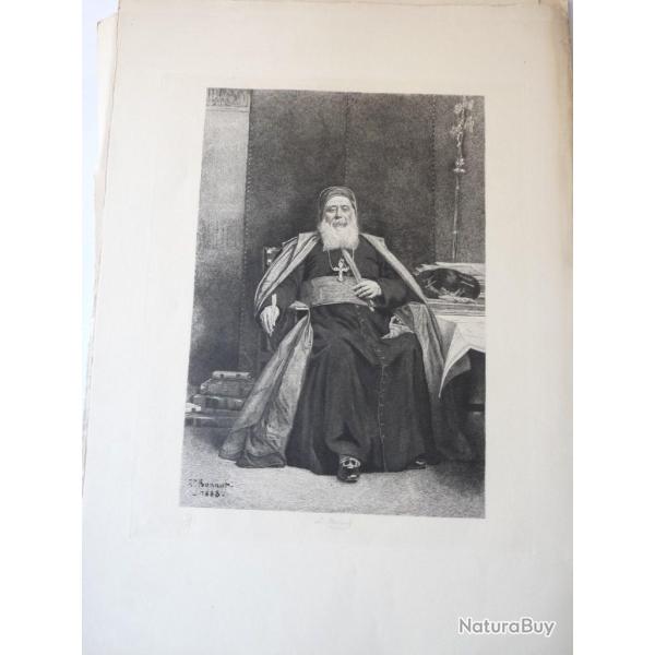 Gravure originale L. Bonnat MASSARD Orthodoxe Religion