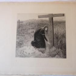 Gravure originale Benjamin DAMMAN Albert Lynch Une Sainte religion
