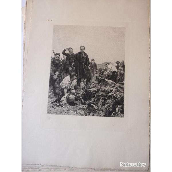 Gravure originale MOREAU de TOURS E. SALMON Guerre