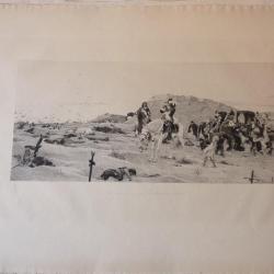Gravure originale Champs de bataille d'après CATTEGRAIN guerre