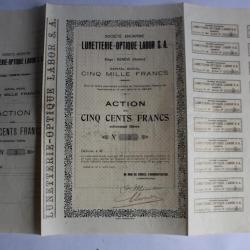 Action 500 Francs Lunetterie-Optique Labor S.A. Suisse