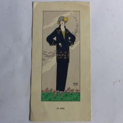 Gravure originale rehaussée mode Gilno 1923