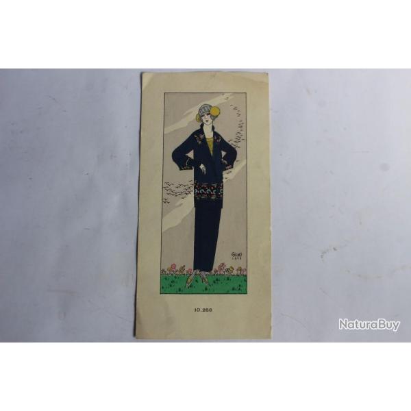 Gravure originale rehausse mode Gilno 1923