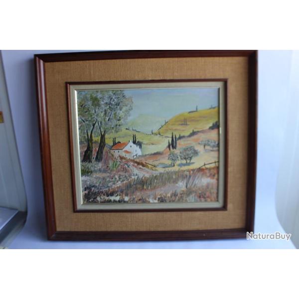 Peinture huile sur toile Paysage vallonn�