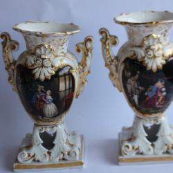 Paire de vases porcelaine Vieux Paris Empire