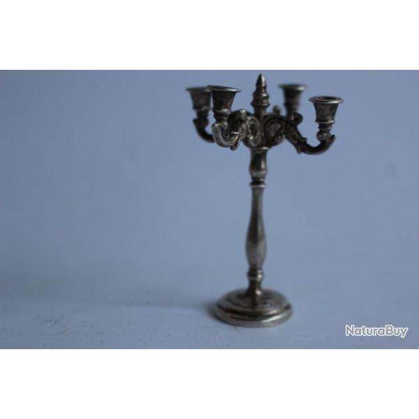 Cand�labre miniature argent poup�e