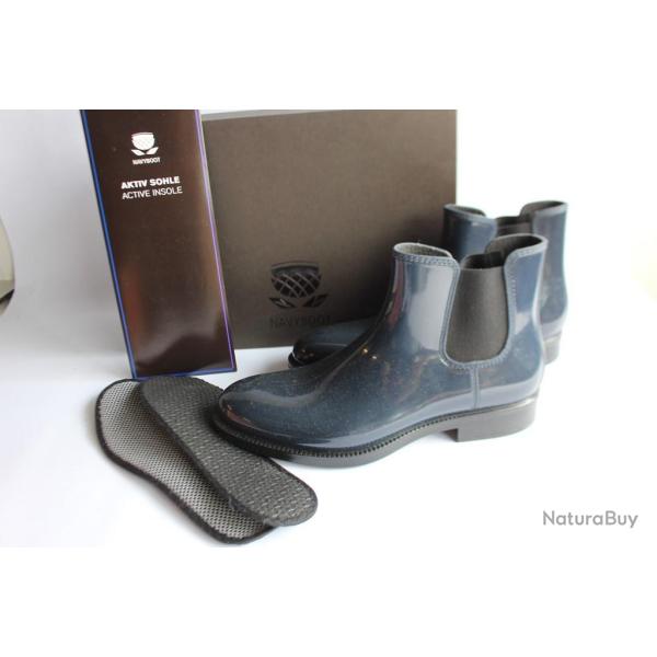 NAVYBOOT Bottines de pluie Chelsea bleu marine femme