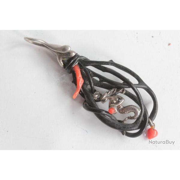 Bijoux Artisanal Pendentif argent corail sir�ne