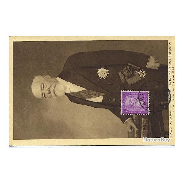Carte-maximum France n� 292 - Paul Doumer