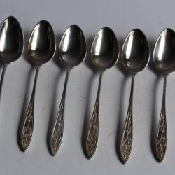 Six petites cuill&egrave;res &agrave; moka Art d&eacute;co Art Krupp Berndorf Art de la table