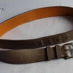 HERMES Ceinture &eacute;trivi&egrave;re cuir taurillon 80