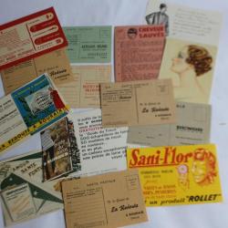 Lot 14 anciennes cartes publicitaires cartes postales