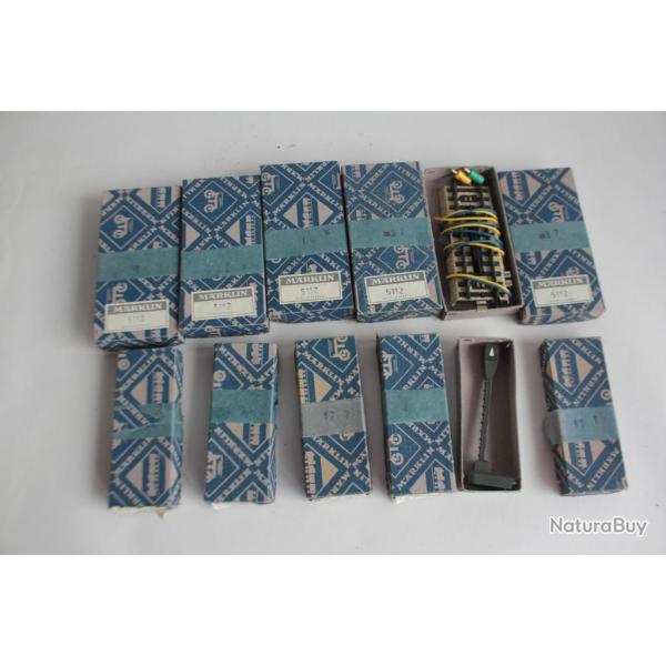 MARKLIN HO 5 x 5112 + 5 x 5113 �l�ment d�teleur + M�t �clair�