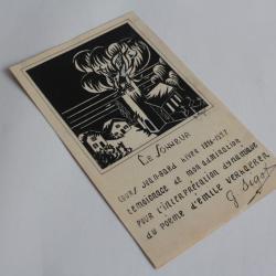 Gravure Le Sonneur G.sigot interprétation poème d'émile Verhaeren