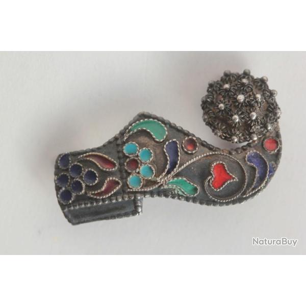 Broche argent �maux cloisonn�s Chaussure Turquie XIXe si�cle