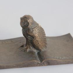 B&Uuml;CHS Johannes-Franz Bronze Presse-Papier Chouette 1939 Siegfried