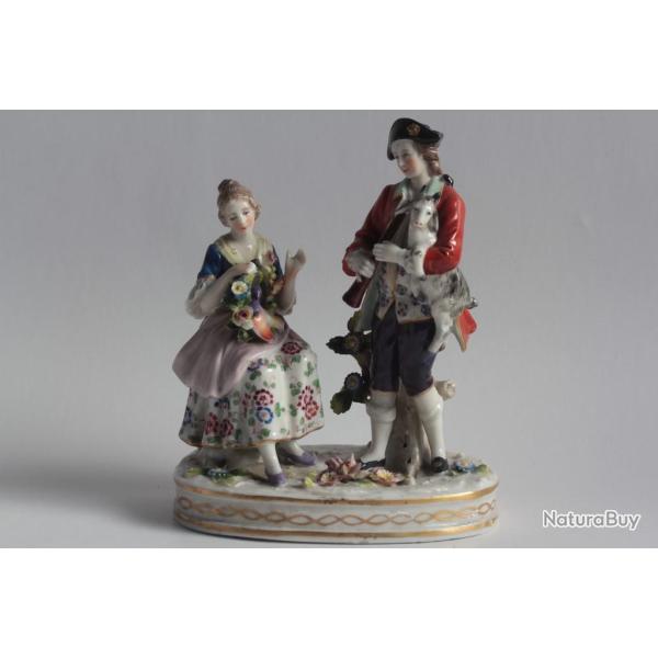 LUDWIGSBURG Sc�ne galante porcelaine XIXe si�cle Allemagne