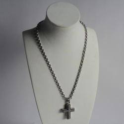 Designer BARRY KIESELSTEIN Sterling Silver Cross Pendant Necklace