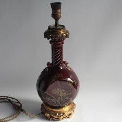 Pied de lampe céramique émaillée Maison Gagneau Paris XIXe siècle