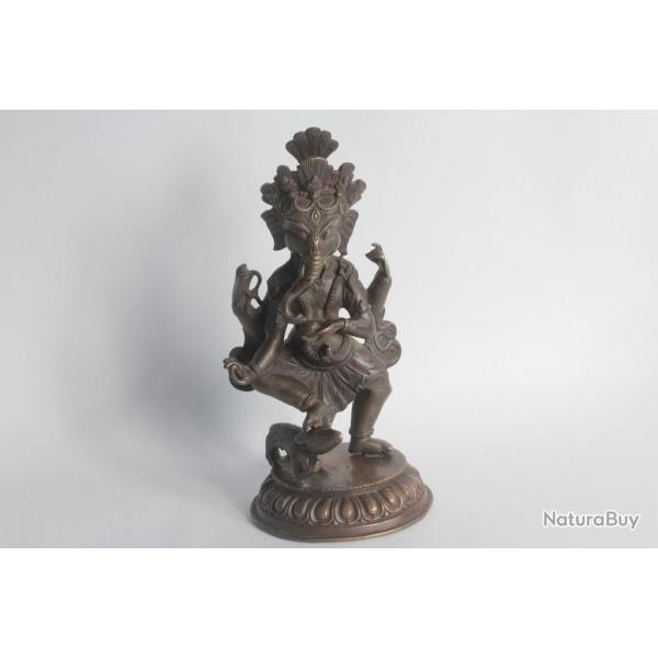 Ancien bronze Divinit� Ganesh dansant N�pal