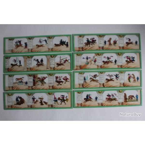 8 Plaques verre Lanterne magique Cirque