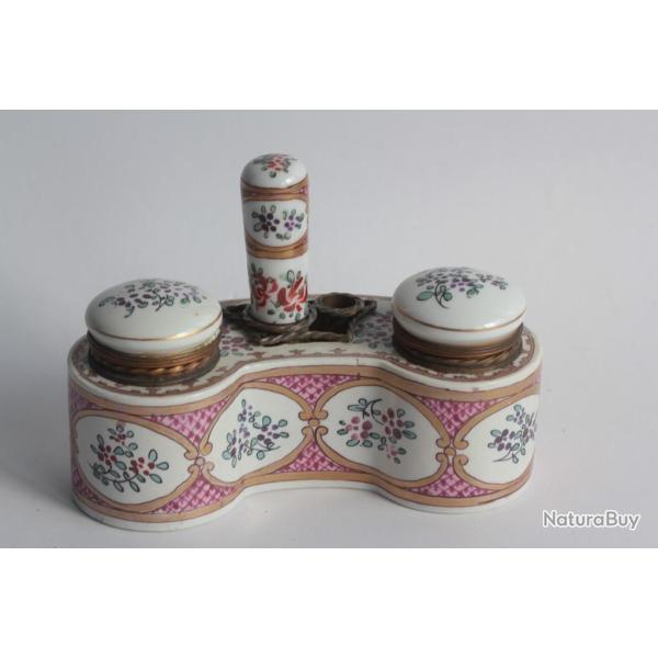Ancien encrier porcelaine de Paris
