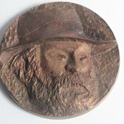 Bas relief bronze Portrait Peintre Cézanne Oudon