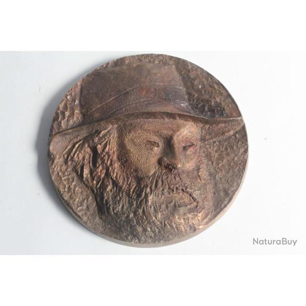 Bas relief bronze Portrait Peintre C�zanne Oudon