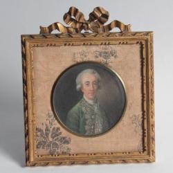 Peinture miniature Portrait Homme XIXe siècle