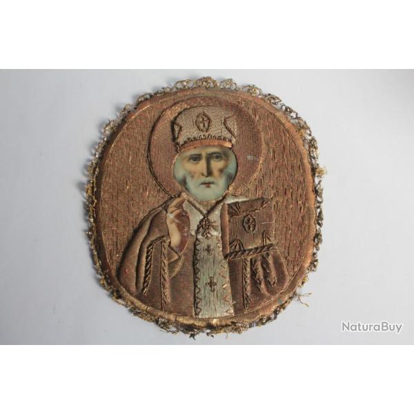 Ancienne ic�ne russe Broderie Peinture